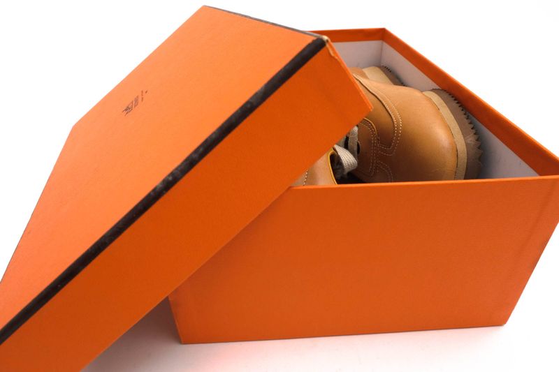 Hermes Shoes Sneakers Shoes Low Cut Ladies Women Leather Genuine Brown Quick H