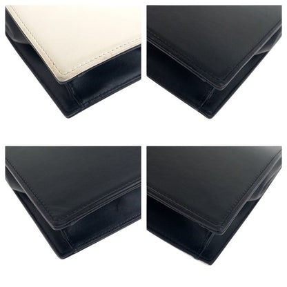 Chanel Coco Mark White Black Gold Hardware Lambskin Clutch Bag Second Bag