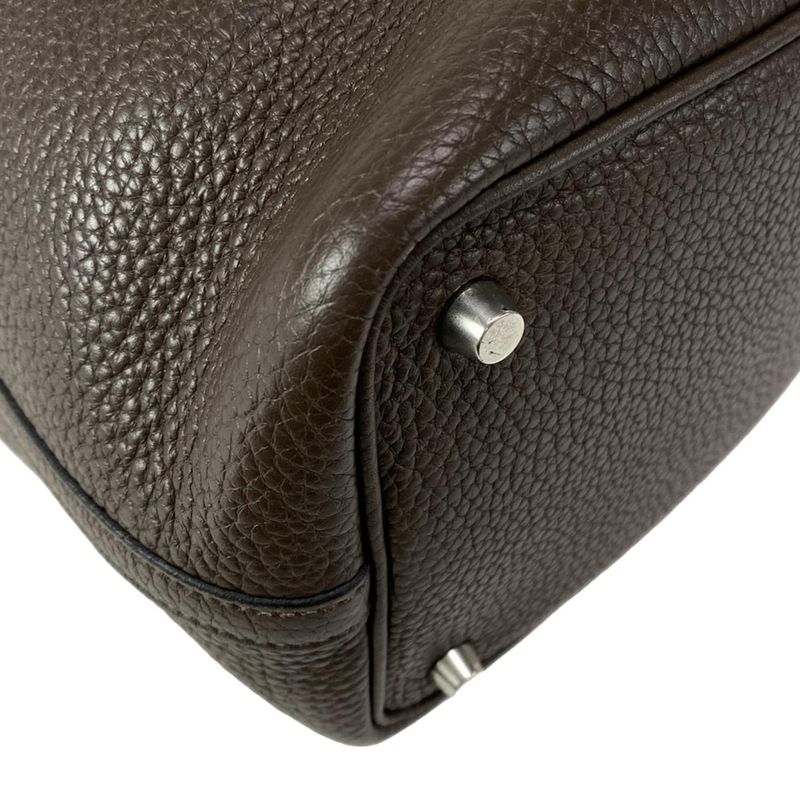 Hermes Handbag Picotin Lock PM Dark Brown Silver Hardware