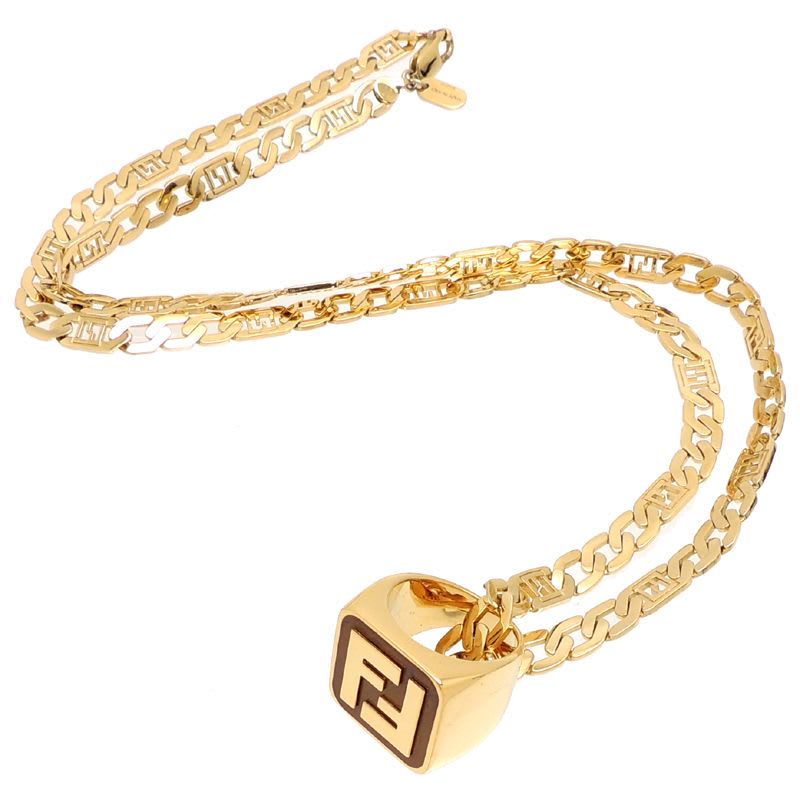 Fendi 21 Logo Ring Necklace