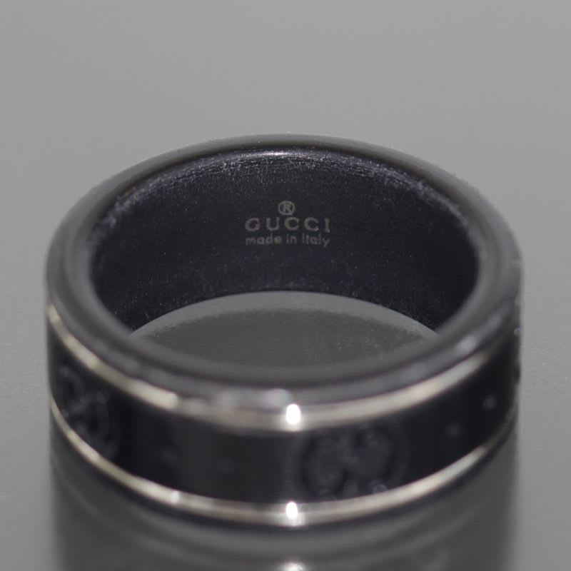 Gucci Ceramic Icon Ring No 7 18K White Gold Box E1759