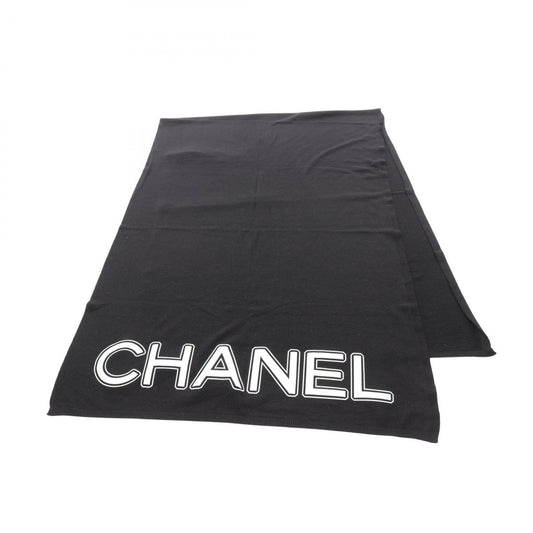 Chanel Muffler Black Wool a Scarf