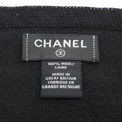 Chanel Muffler Black Wool a Scarf — view 2