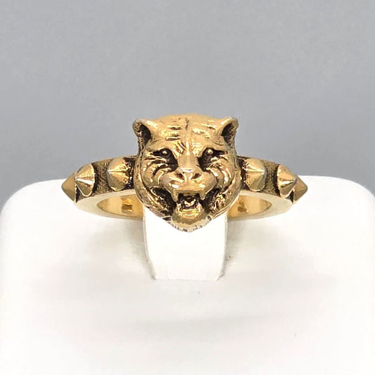 Gucci Cat Head Studs Ring Gold