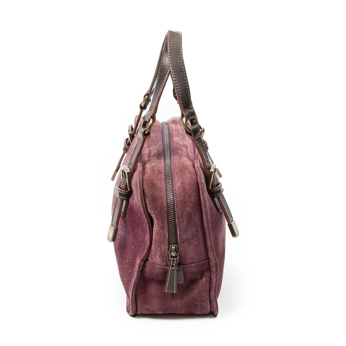 Loewe Studded Amazon Nava Gandy Brown Suede Leather Shoulder Bag — view 4