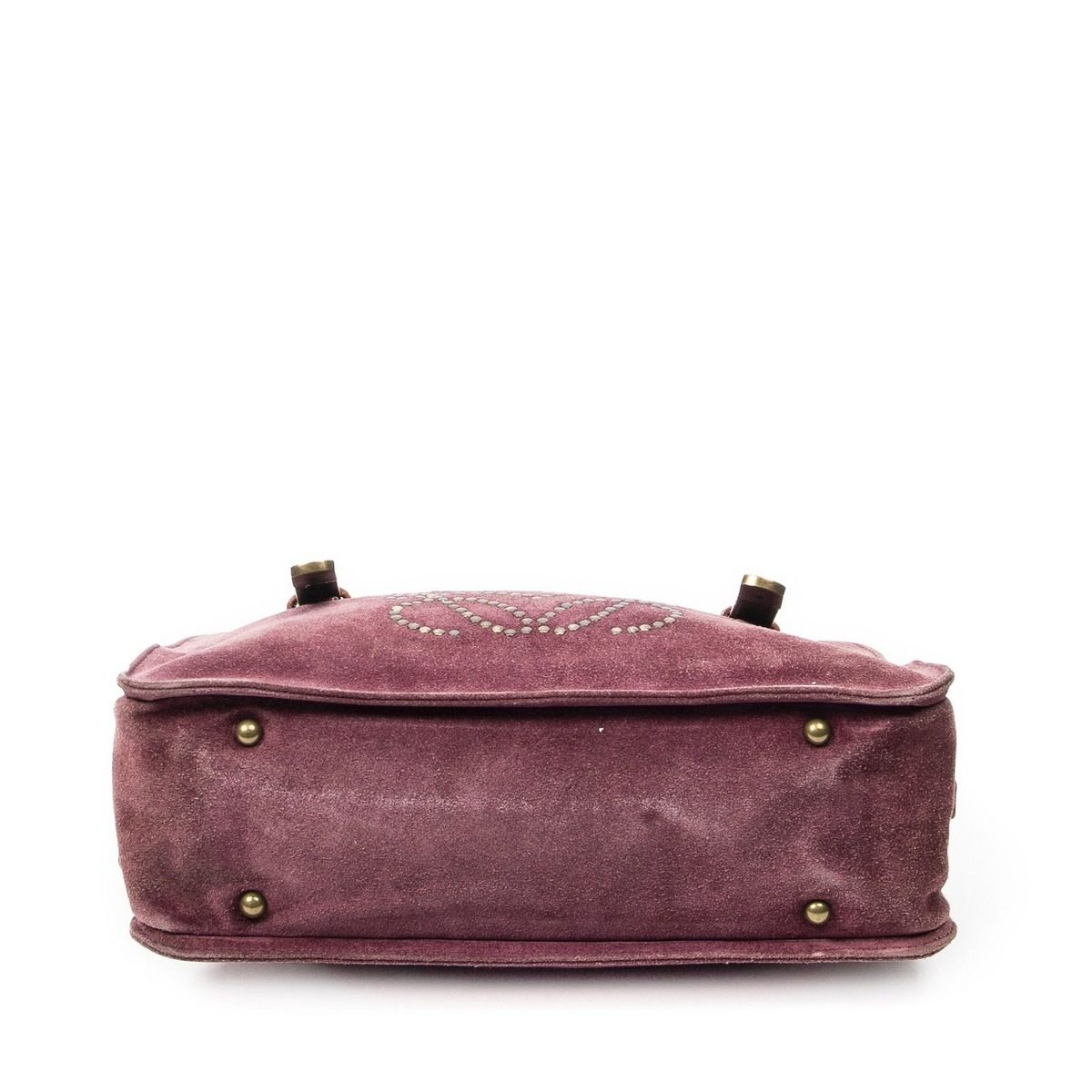 Loewe Studded Amazon Nava Gandy Brown Suede Leather Shoulder Bag — view 6