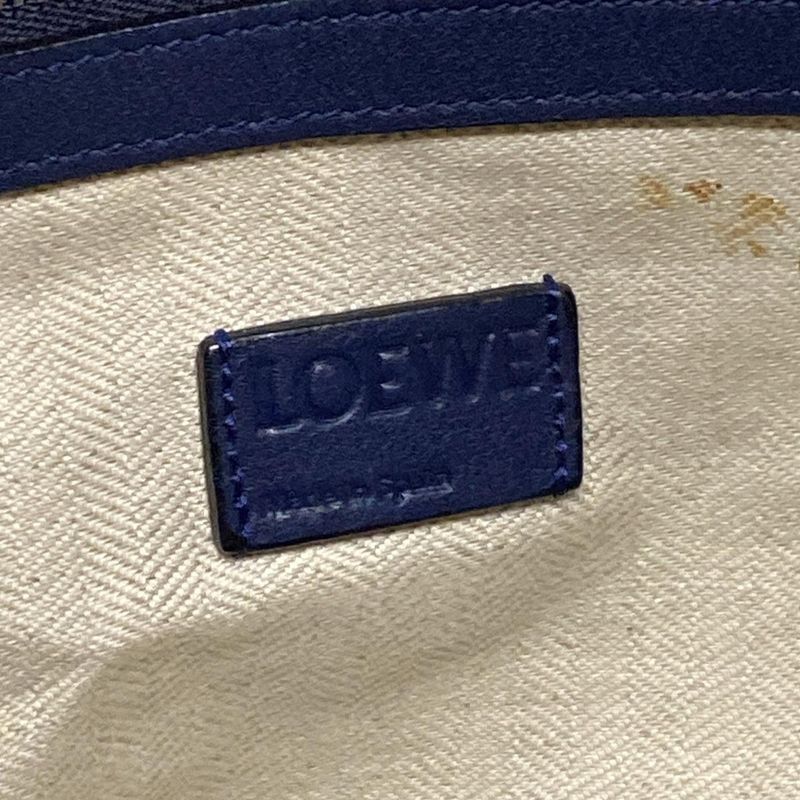 Loewe Shoulder Bag Flamenco Hobo Navy Leather
