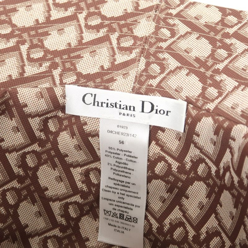 Christian DIOR Teddy-d Bob Hat Size 56 Reversible Check Logo Total Hat Made