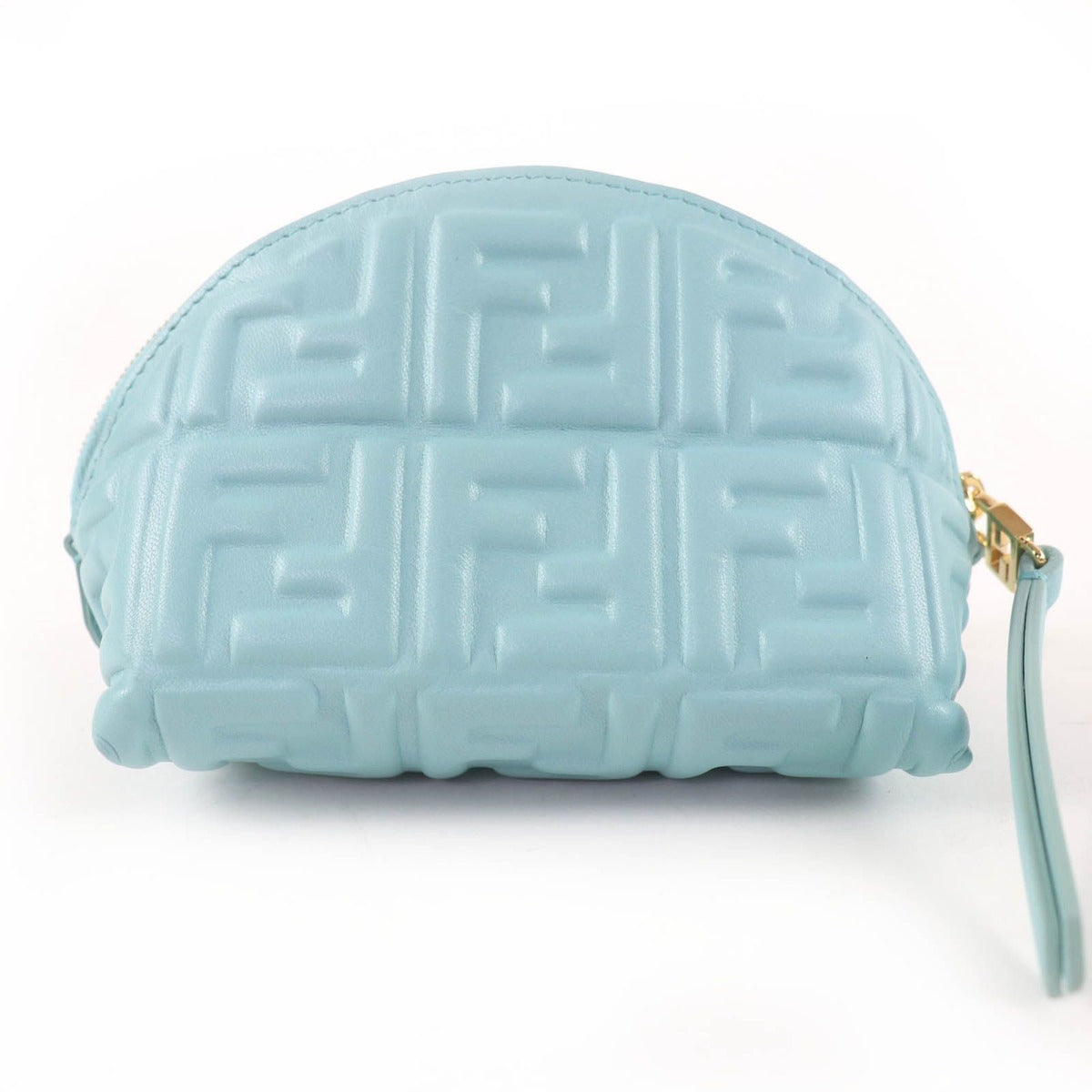 Fendi Bucket Pouch Small FF Motif Fenbos Nappa Leather Blue — view 3
