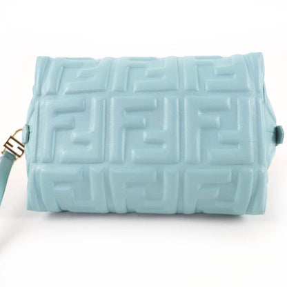 Fendi Bucket Pouch Small FF Motif Fenbos Nappa Leather Blue — view 4