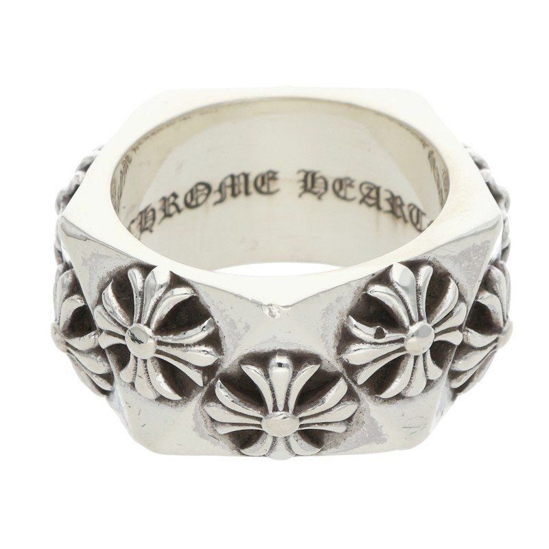 Chrome Hearts Pentagon CH Plus Silver Ring