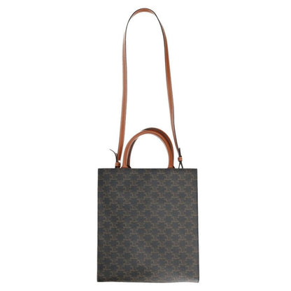 Celine Vertical Cabas Small Triomphe Logo Leather 2WAY Tote Bag Men's