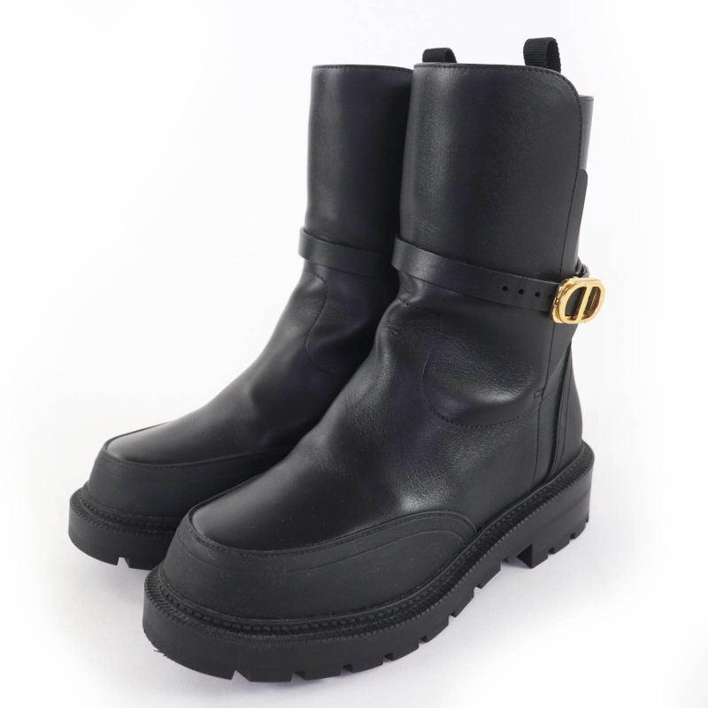 Christian Dior Empreinte Leather Short Boots With CD Logo