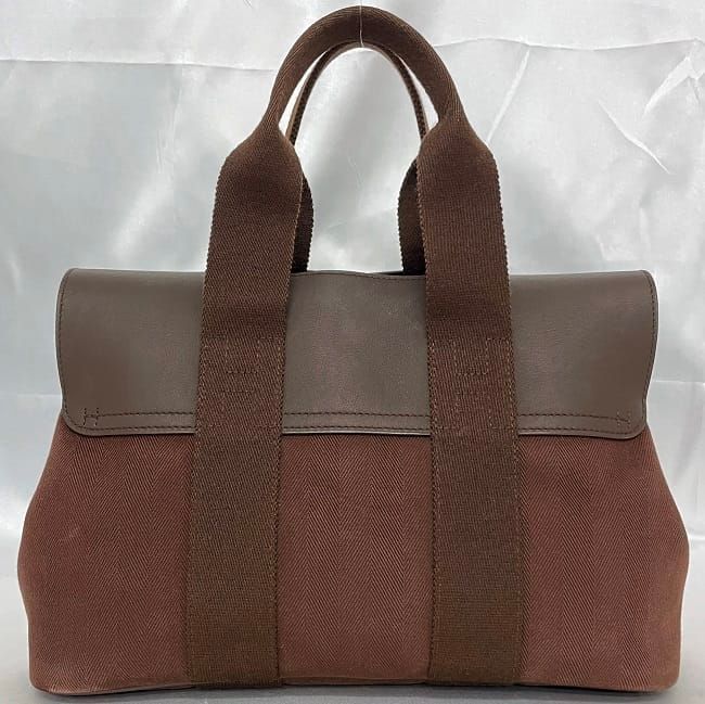 Hermes Handbag Valparaiso PM Brown Excellent Condition Canvas