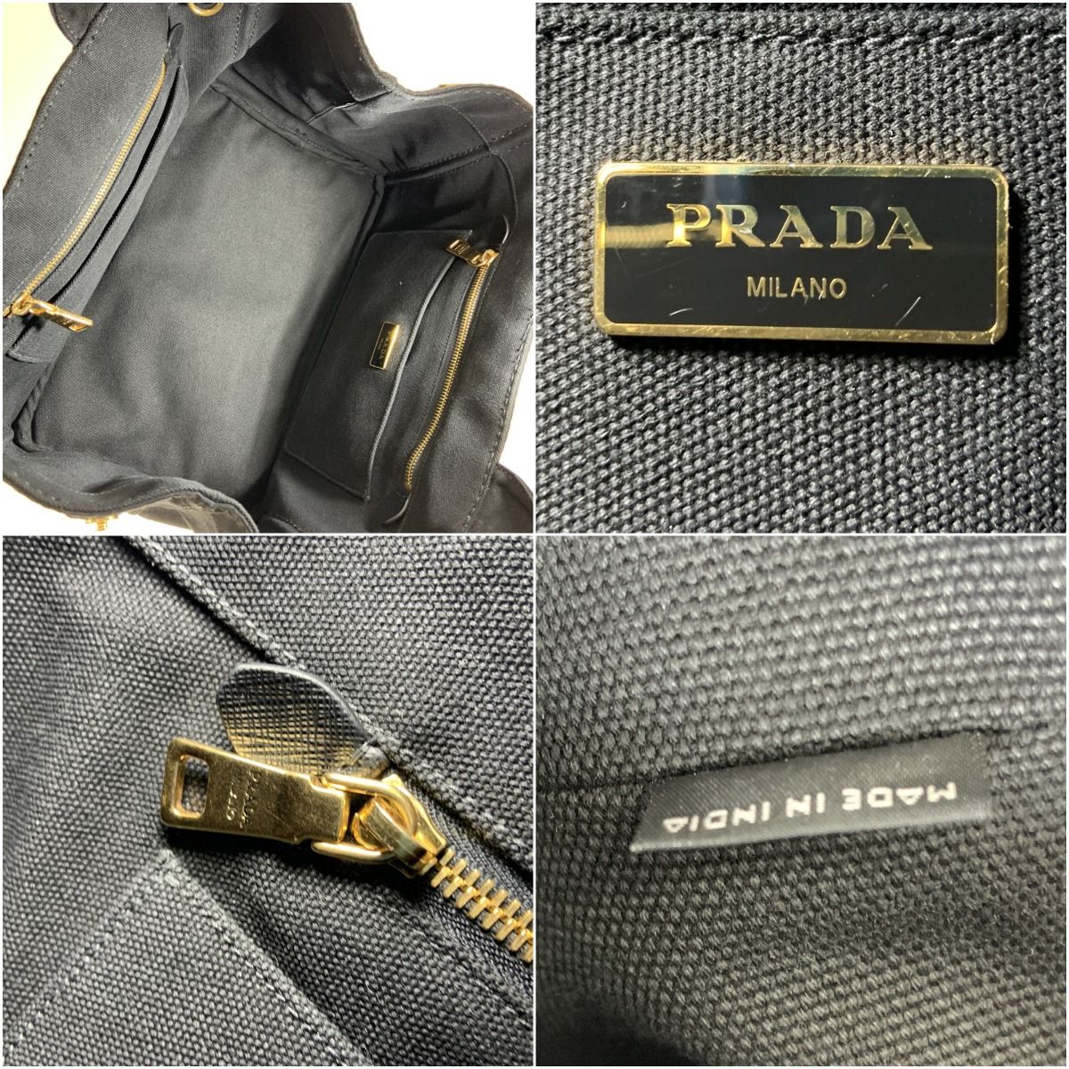 Prada Canapa 2way Tote Bag 1bg642 Black