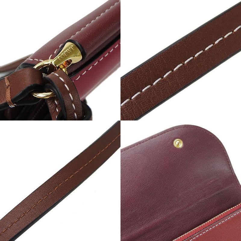 Loewe Shoulder Bag Wallet Long Wallet Gate Crossbody Anagram Leather Bordeaux