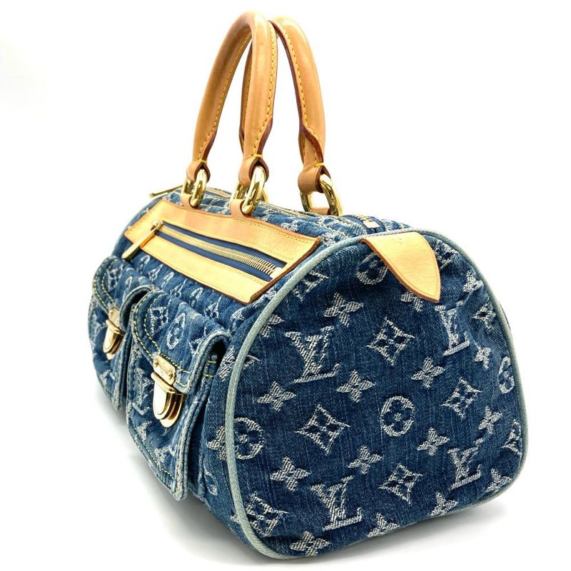 Louis Vuitton Neo Speedy Handbag Monogram Denim M95019 Blue Sp1025