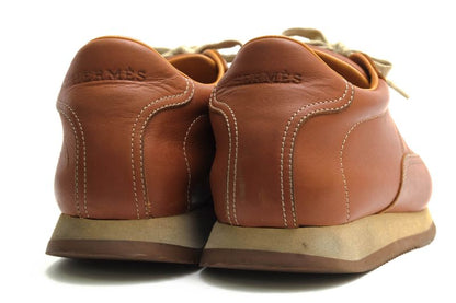 Hermes Shoes Sneakers Shoes Low Cut Ladies Women Leather Genuine Brown Quick H