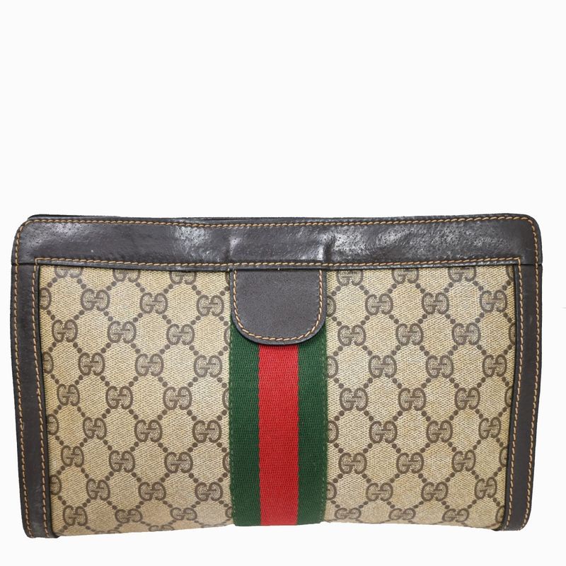 Gucci Old Gucci Second Bag GG Clutch Bag Sherry Brown 02bs099