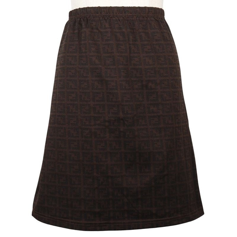 Fendi Zucca Nylon Brown Mini Skirt