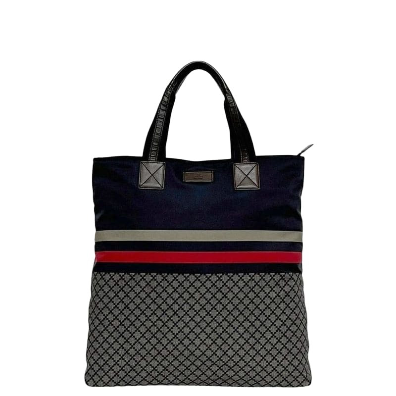 Gucci Tote Bag Navy Red Diamante Lightweight Light