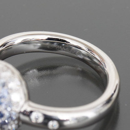 Chanel Sapphire Diamond Ring 18K White Gold 750 E0969