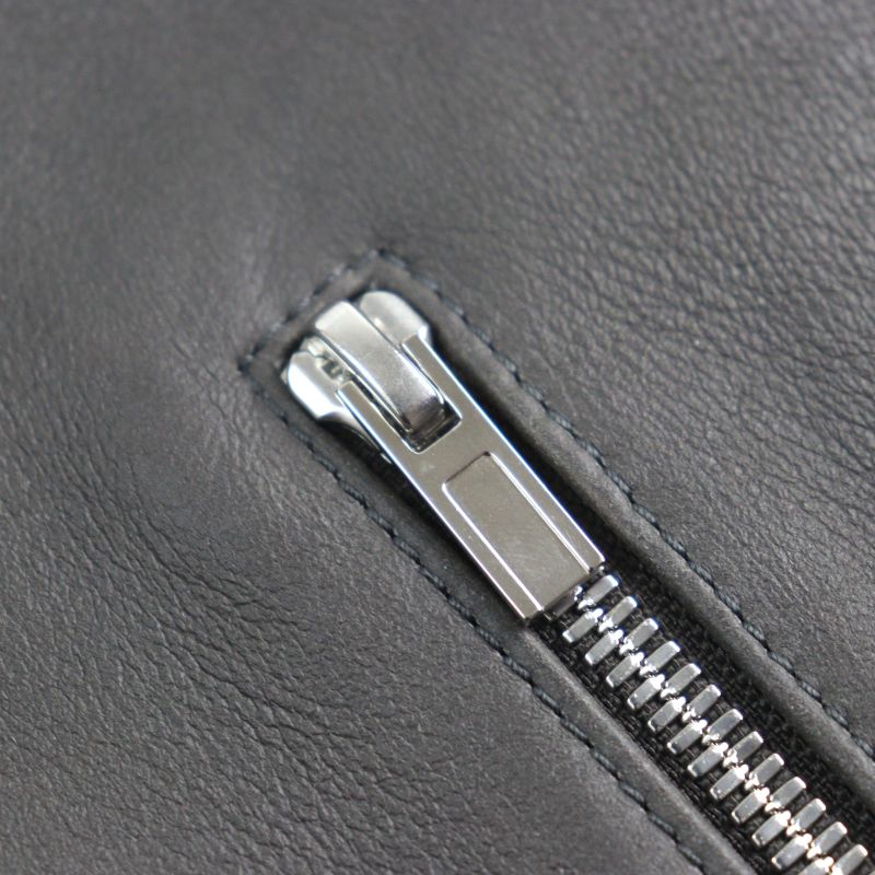 Hermes 053265hatc54 Sheepskin Leather Cowhide H Logo Zip Reversible Double Face