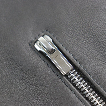 Hermes 053265hatc54 Sheepskin Leather Cowhide H Logo Zip Reversible Double Face