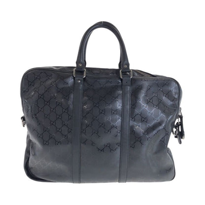 Gucci Imprime Black Silver Hardware PVC 208463 Business Bag Tote Men 505475