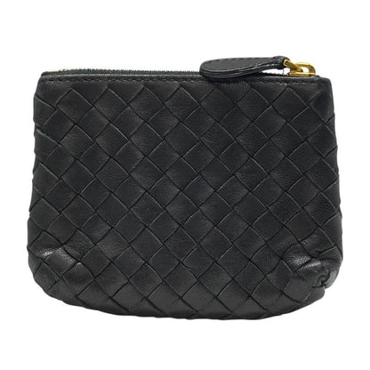 Bottega Veneta Intrecciato Coin Case Purse Compact Leather Black