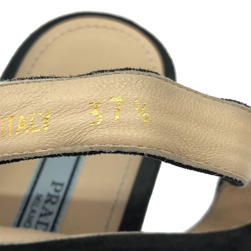Prada Platform Suede Sandals Black 37 1 2