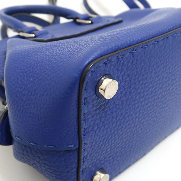 Fendi Selleria 8bn258 Mini Adele 2WAY Bag Leather Blue Fendi