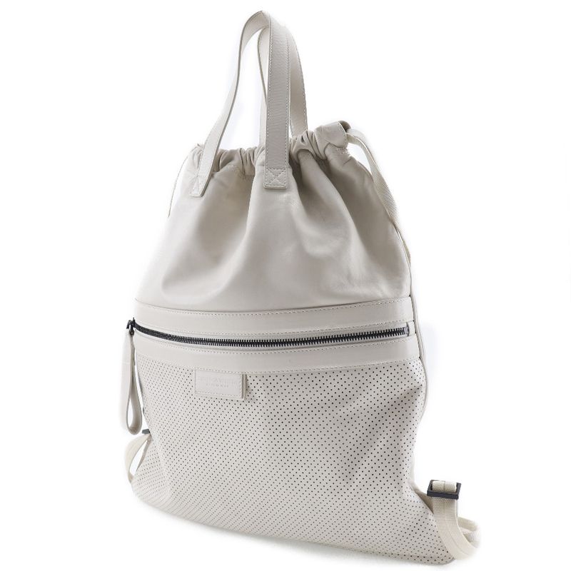 Bottega Veneta Bottega Veneta Reggello 567222 Calf Ivory Unisex Backpack/daypack