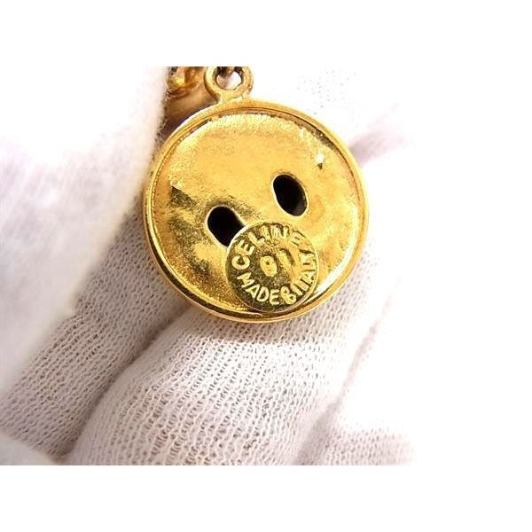 Celine Earrings Gold Metal Color Stone — view 2