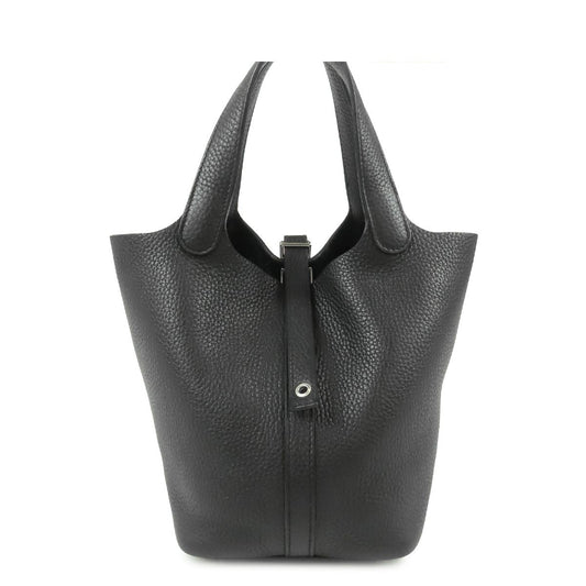 Hermes Picotin Lock PM Black Silver Taurillon Handbag