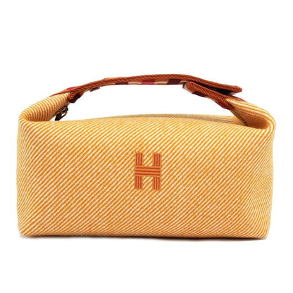 Hermes Brid A Black PM Au-carre Handbag Pouch Faube Orange