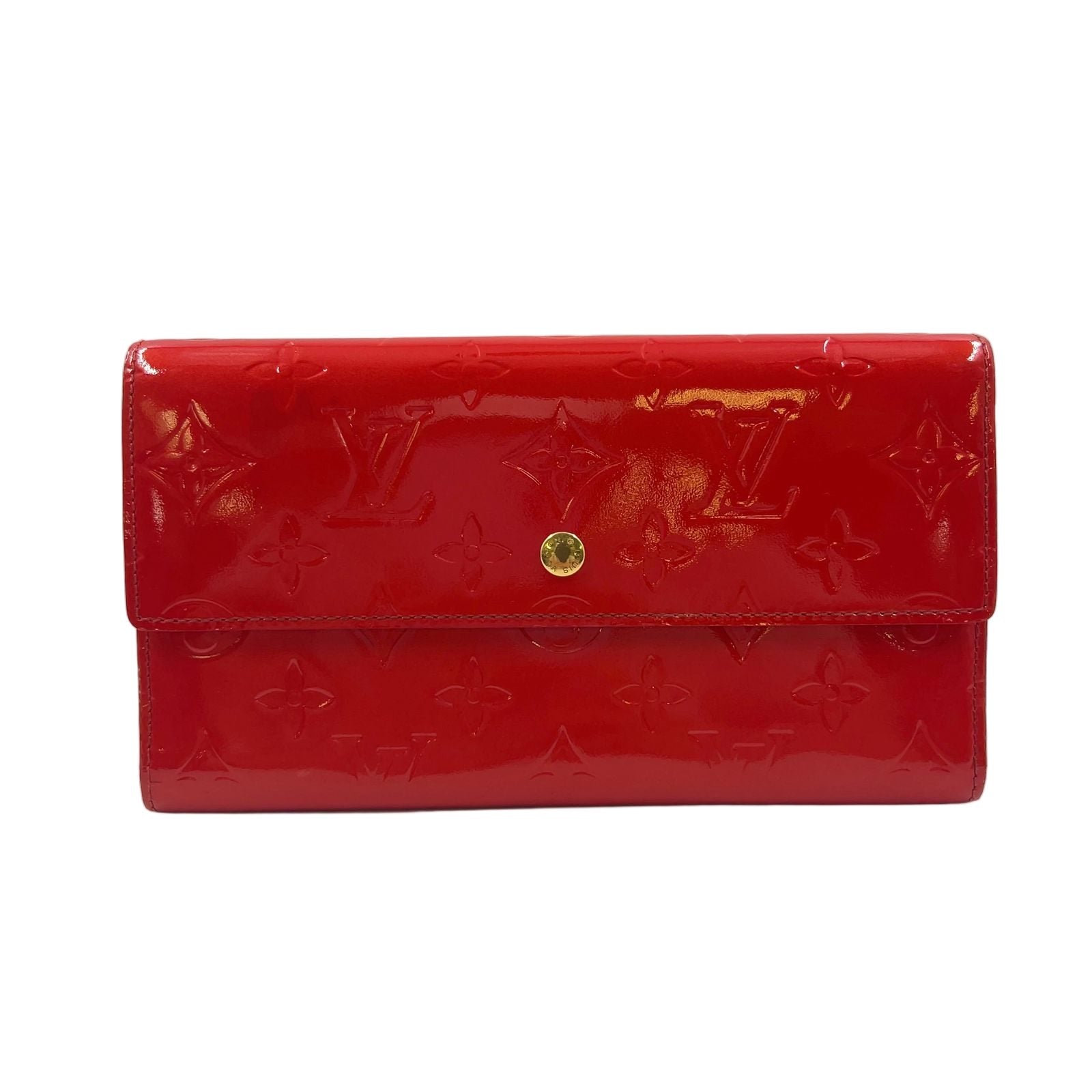 Louis Vuitton Porto Tresor International Epi Castilian Red Enamel Leather