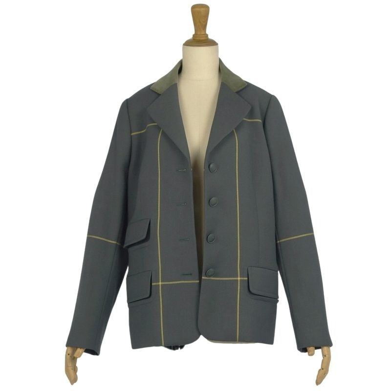 Hermes Jacket Tailored Collar Velour Vintage — view 3