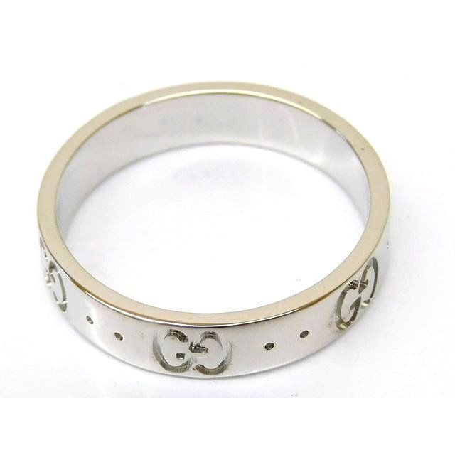 Gucci 115 Iconic Ring 18K White Gold Togo Vintage Gucci6 E6 — view 2