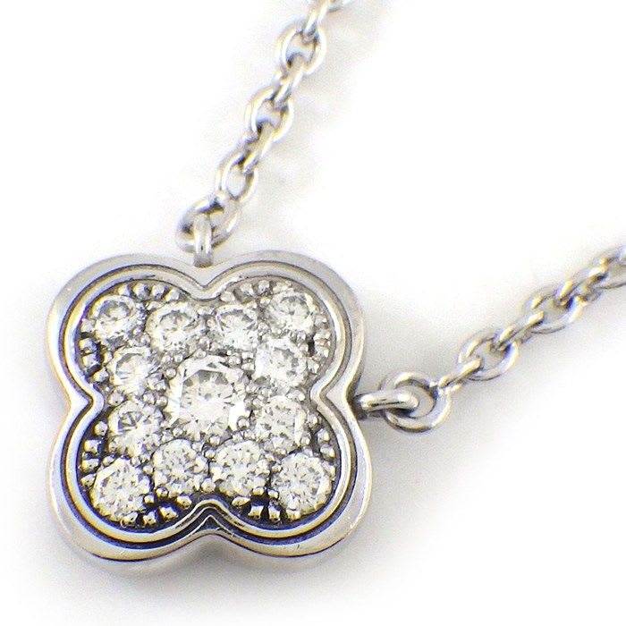 Van Cleef & Arpels Necklace Pure Alhambra Pave Diamond 18K White Gold Box