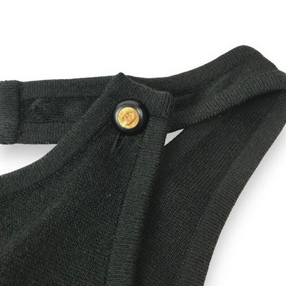 CHANEL CC Logo Sleeveless Knit Dress Black — view 8