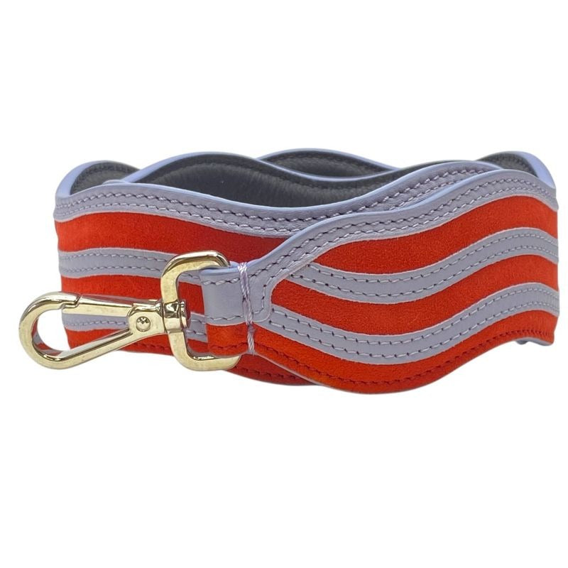 Fendi Long Strap You Shoulder Accessory Wave Suede Leather Red Purple