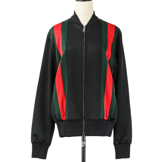 Gucci Webline Technical Jersey Full Zip Track Bomber Jacket S Black Red Green