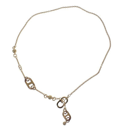 Hermes Surmer PM Necklace Metal Buffalo Horn Gold Hardware