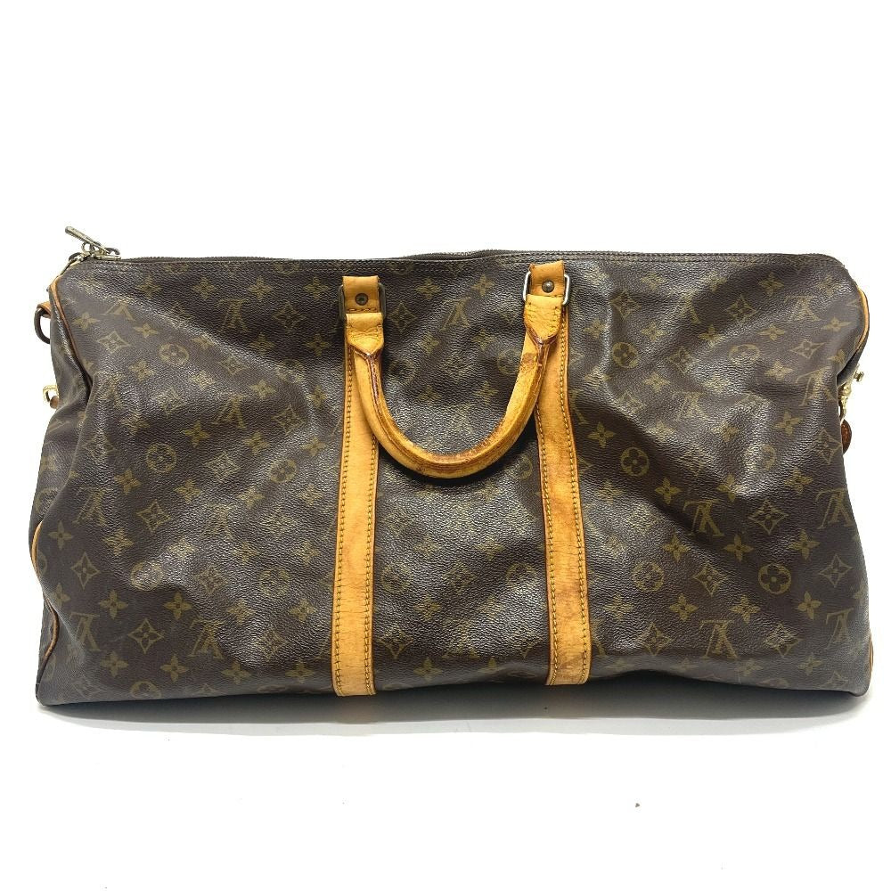 Louis Vuitton Boston Bag Keepall Bandouliere 55 Monogram Canvas Brown