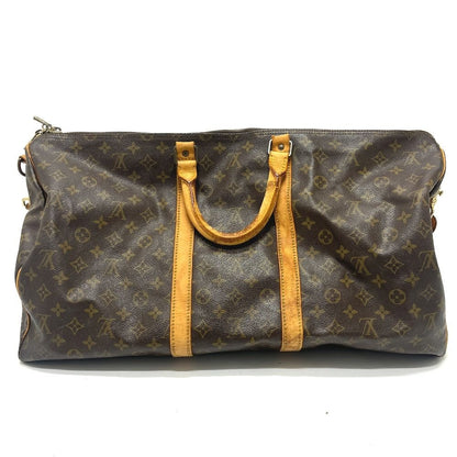 Louis Vuitton Boston Bag Keepall Bandouliere 55 Monogram Canvas Brown