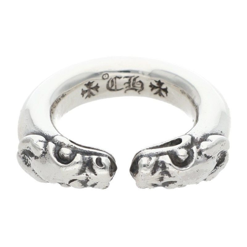 Chrome Hearts Double Dog Ring Dog Silver