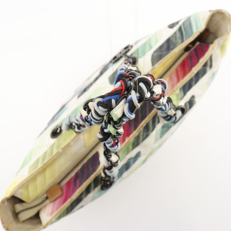 Chanel Chain Tote Colorama Coco Mark Canvas Multicolor/white Women's Tote Bag