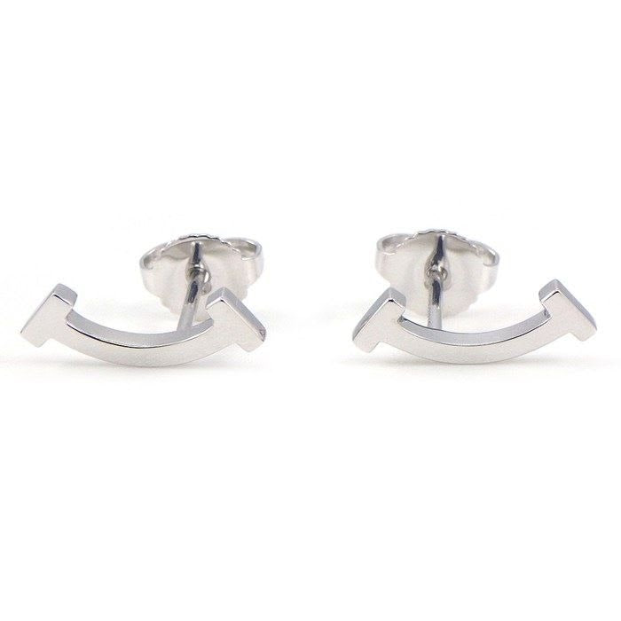 Tiffany & Co Earrings T Smile Mini 18K White