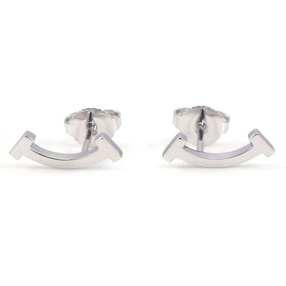 Tiffany & Co Earrings T Smile Mini 18K White